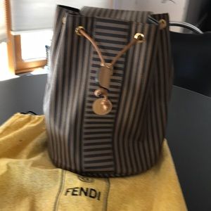 Vintage Fendi striped sling backpack